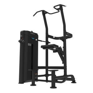 Dominadas y fondos asistidos FH13 FH13 Máquina para hacer dorsal con agarre ancho o estrecho con ayuda de peso. También podemos hacer fondos y triceps con ayuda.